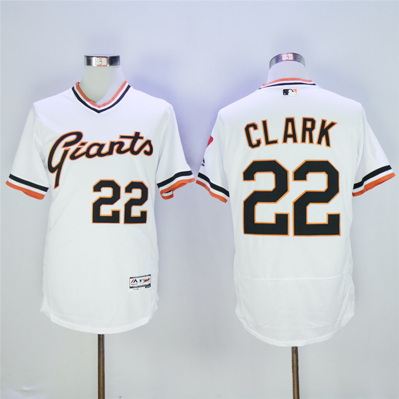 Men's San Franciscoc Giants #22 Will Clark White Throwback Flexbase Stitched MLB Jersey